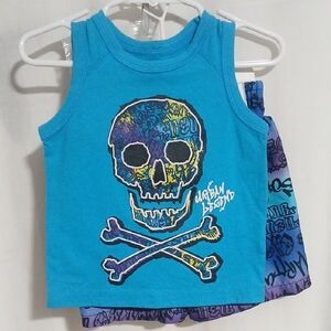 Healthtex Blue and Purple Skull Tank Top Set
